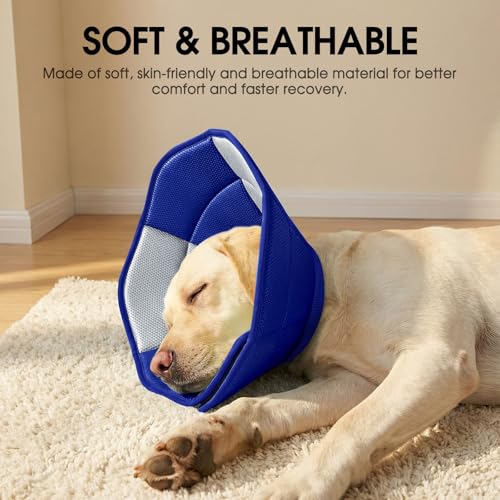 Dog Cones for Large Dogs Soft Dog Cone to Stop Licking (Blue / X-Large)