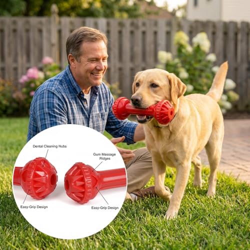 Dog Toys for Aggressive Chewers (Mr. Bone - Red)