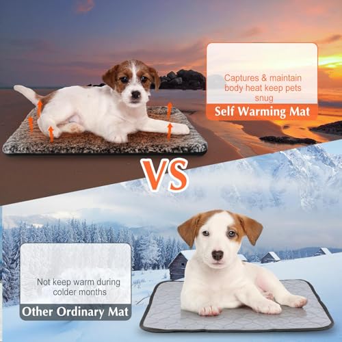 4 Pack Self Warming Cat Mat for Pets (16 x 20 Inch / Gray)