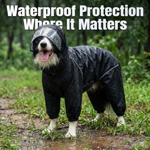 Dog Raincoat for Medium Large Dogs (Black for Girl / Medium)