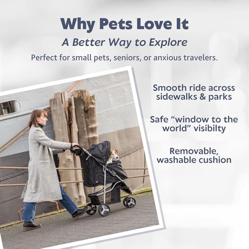 Pet Stroller for Small Dogs & Cats (Gray)