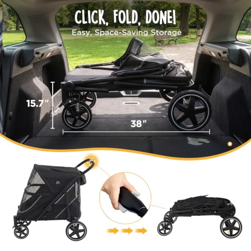 All Terrain Pet Stroller for Large & Medium Dogs (Black)