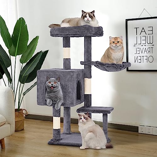 37.8" Cat Tree Tower (Light Gray)