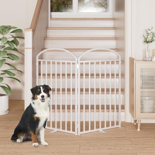 2 Panels Full Matel Freestanding Dog Gates (【2 Panels】48"W*36H" / White)
