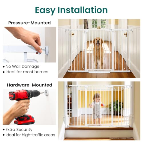 36" Extra Tall Baby Gate (White / 30.4"-56.8" W x 36" H)