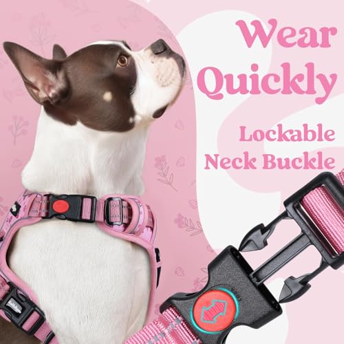 Dog Harness for Large (X-large / Floral Pink)