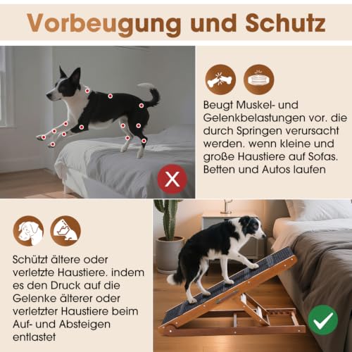 Dog Ramp for Bed (Walnut/Standard)