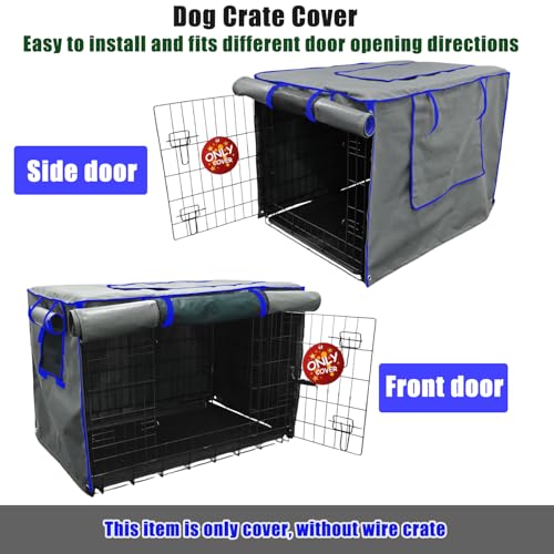 36 Inch Grey Dog Crate Cover (36.0"L x 23.0"W x 25.0"H / Grey)
