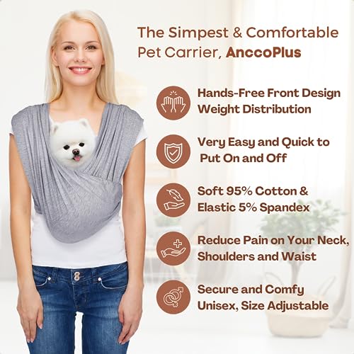 Small Dog Sling Carrier (Light Heather Gray / Regular)