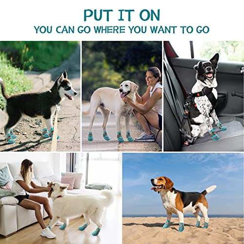 Dog Boots for Large Dogs (Blue / Width 2.36 Inch)