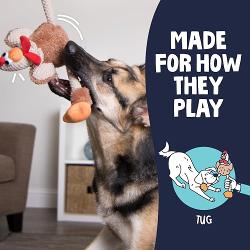 Checkers Skinny Rooster Tough Plush Toy with Chew Guard Technology (Skinny Rooster (Brown) / Large)