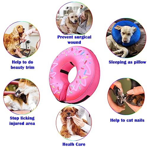 Inflatable Dog Cone Collar for After Surgery (Pink Donut / X-Large (Neck: 18"-24"))