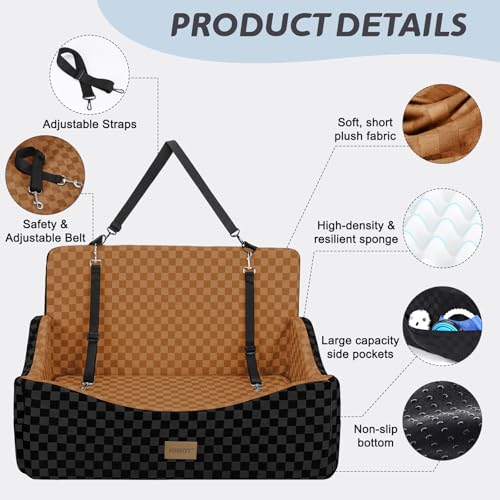 Dog Car Seat for Medium (Large / Brown)