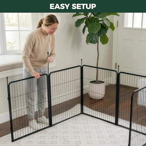 Rollick Dog Playpen with Washable Pee Pad (Black / 32"H)