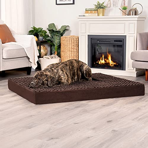Orthopedic Dog Bed for Large Dogs w (Jumbo Plus / Minky Chocolate)