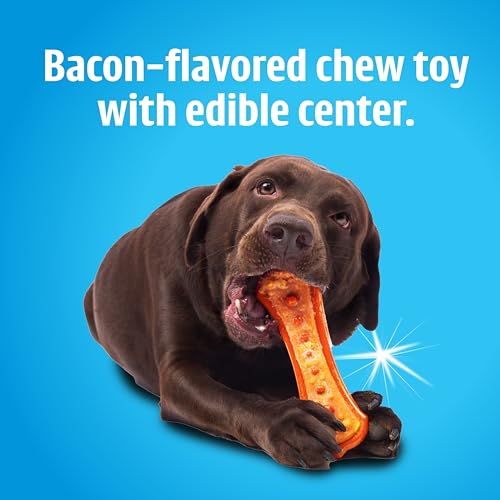 Chew 'n Clean Dental Duo Bacon Flavored Dental Dog Chew Toy and Treat (X-Small (Pack of 1) / 1 Count)