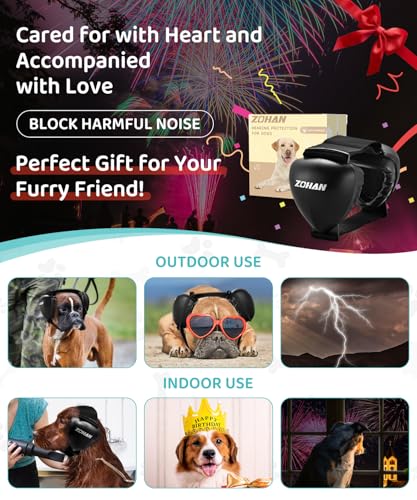 DG02 Dog Ear Muffs Noise Protection (Black-m+-gel Earpads)