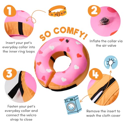 Inflatable Dog Cone Collar Alternative After Surgery Small (Heart Shape / Small [Neck:4"-7"])