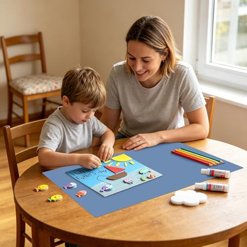 Extra Large Silicone Craft Mat for Kids (03-grayblue / 24"L x 16"W)