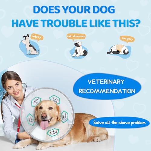 Dog Cone Collar After Surgery to Stop Licking (Green / XS(Neck: 9.5~11.5"))
