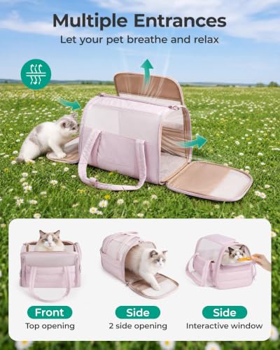 Rolling Cat Carrier with Wheels (Rolling Brown / 18.1"L x 11.0"W x 11.0"H)