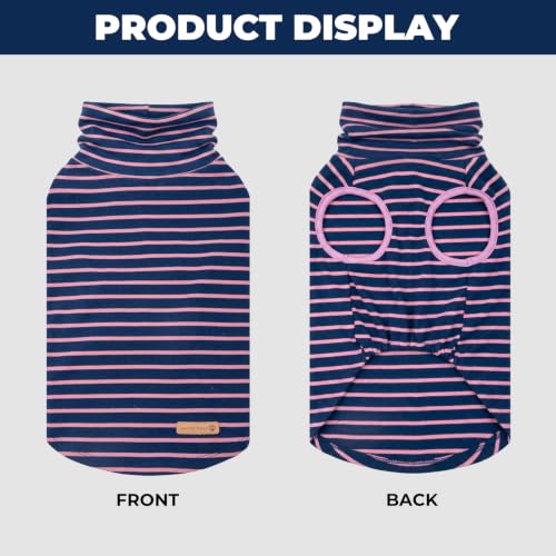 Dog Sweater Soft Fleece Warm Turtleneck Dog Sweaters for Medium Dogs (X-Large / Purple Stripes)