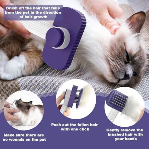 Cat brush Cat Brush for Long or Short Haired Cats (Dark Blue)