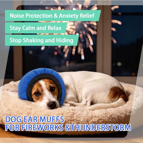 Dog Ear Cover Lightweight (Blue / Medium (Head: 11.8"–15.7"/30-40cm))