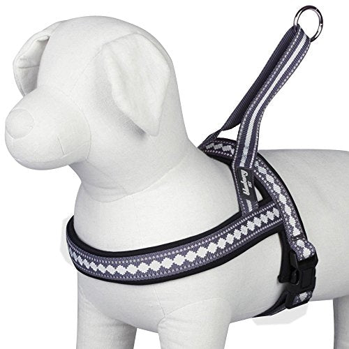 4 Colors Soft & Comfy 3M Reflective Jacquard Padded Dog Harness (Medium(20.5" - 26") Chest Girth / Purple Grey)