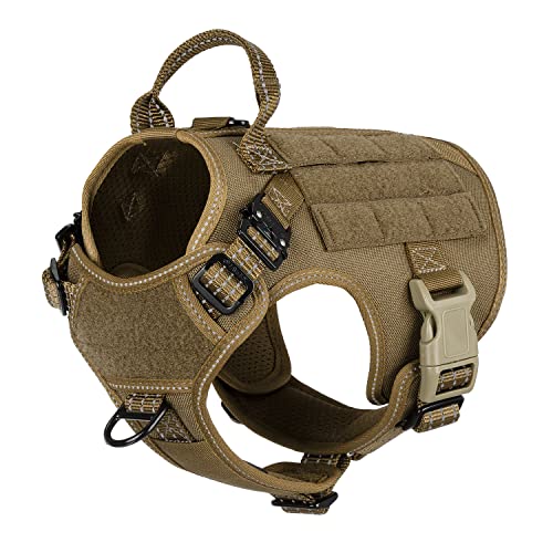 Tactical Dog Harness for Small Dogs (Small (Pack of 1) / Brown)
