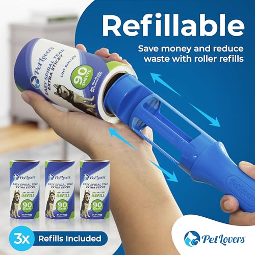 Extra Sticky Lint Roller Mega Value Set 450 Sheets for Pet Hair Removal and Clothes