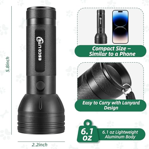 Black Light for Pet Urine Detection UV Flashlight 395nm Pet Urine Detector Light for Cat Pee and Dog Stains Carpets Floors (51 LED)