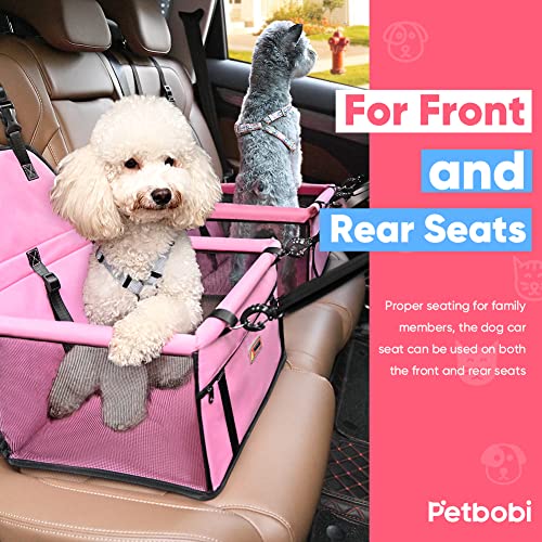 Dog Car Seat for Small Dogs and Cats up to 15 lbs (Pink)