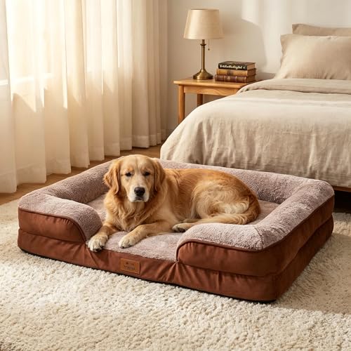 Orthopedic Extra Large Dog Bed (Brown / 44.0" L x 31.5" W x 7.5" Th)