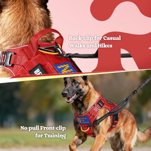 Tactical Dog Harness for Large (Red Reflex / Large)