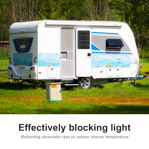 RV Door Window Shade Cover (Black / 2 Pack (25"L x 16"W))
