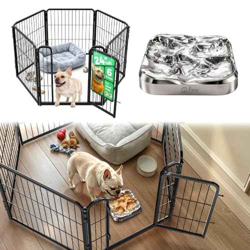 Homeplus Indoor Dog Playpen with Lick Mat (Black / 24"H)