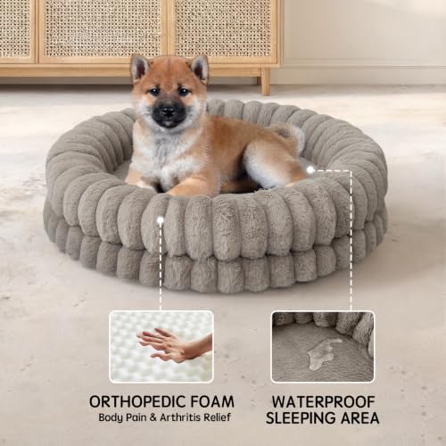 Luxury Donut Dog Bed (30.0"L x 30.0"W x 7.0"Th / Oatmeal)