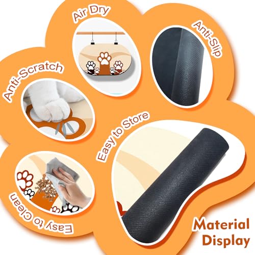 Cat Food Mat 24''x16'' (24''x16'' / Beige Paw)