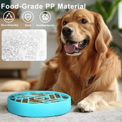 Slow Feeder Dog Bowls Large Medium Breed (Blue)