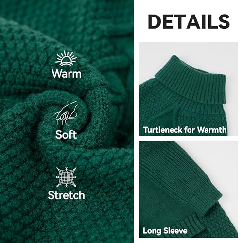 Dog Sweater Long Sleeve Warm Knit Sweaters for Large Dogs Boy Girl (Green / XXX-Large)
