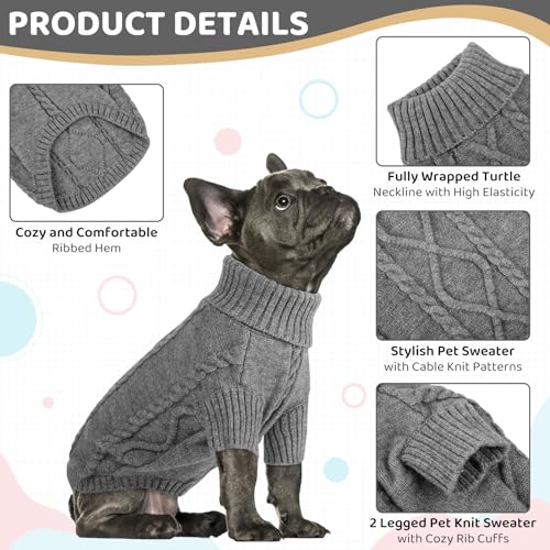 Small Dog Sweater for Small Dogs Boy (X-Small / Slate Grey)