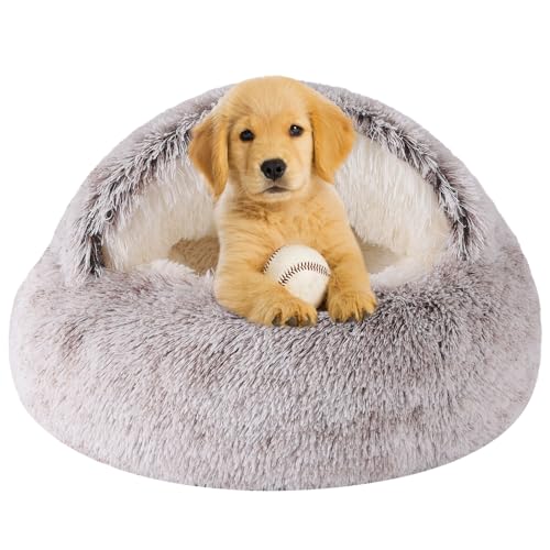 Dog Beds for Small Dogs (24.0"L x 24.0"W x 14.0"Th / Coffee)
