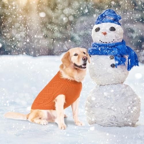 Dog Sweater for Medium Large Dogs (Orange / Medium/Large)