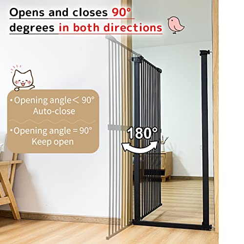 61.02" Extra Tall Pet Gate for Cat Dog 30.12" (61.02" H-black / 30.12"-38.38" W)