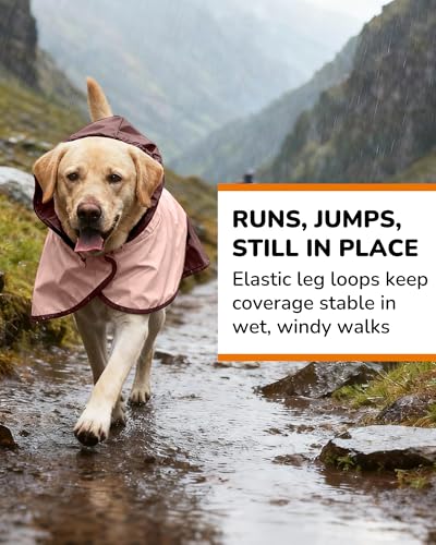 Waterproof Dog Raincoat with Hood (Large / Pink)