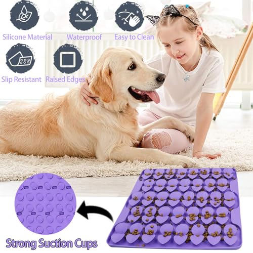 Snuffle Mat for Large Dogs (Purple-L (16.3x16.3in))