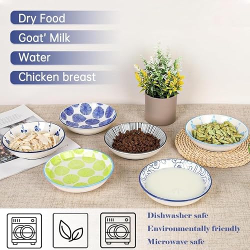 Ceramic Cat Food Bowls with Metal Holder (Classic Colors + Metal Stand)