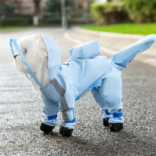 Dog Raincoat with Boots (Blue Cloud (detachable tail) / XS (1-3lb))