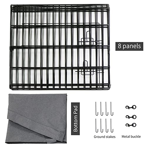 Foldable Metal Dog Exercise Pen (Gray / 24''H)